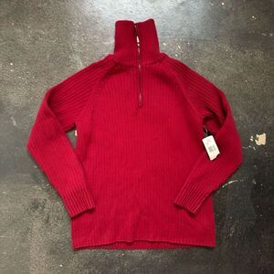 NWT Jones New York Sport Red 1/4 Zip Up High Neck Red Sweater Women 1X Vintage